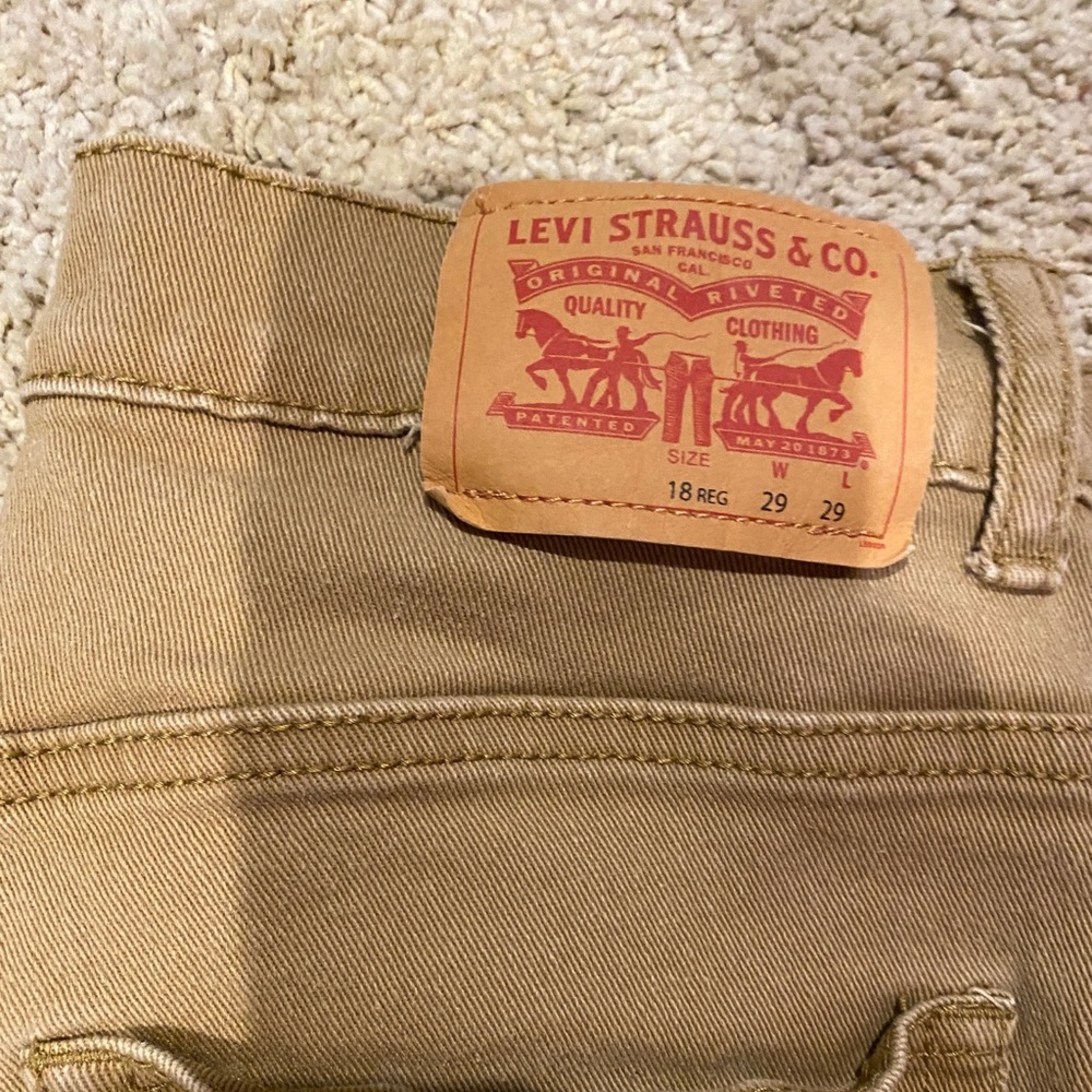 Boys Levis, Khaki 29W/29L